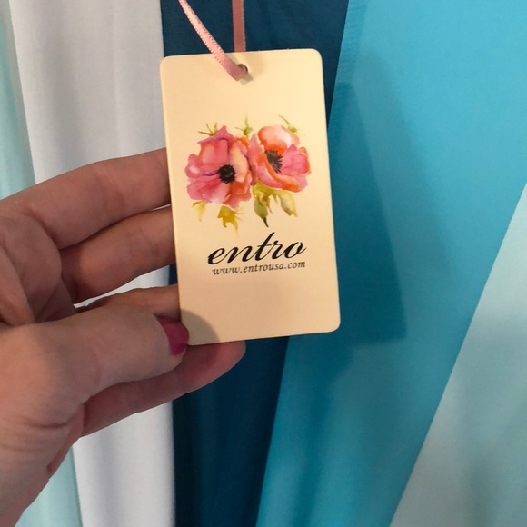 Entro Striped Maxi Dress M New Long Summer - Picture 4 of 6